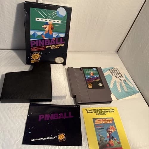 Pinball (Nintendo NES 1985) Complete CIB Game Manual Black Box Authentic TESTED