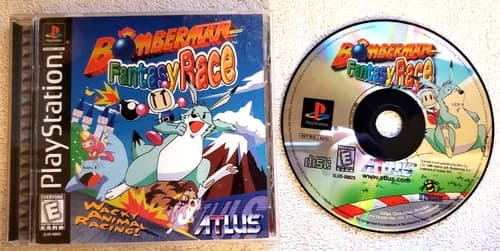 Bomberman Fantasy Race (Sony Playstation 1) ATLUS racing game PS1 Rare!