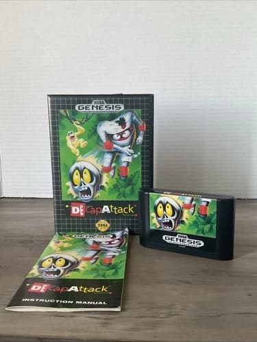 DECAP ATTACK VIDEO GAME 1991 SEGA GENESIS COMPLETE