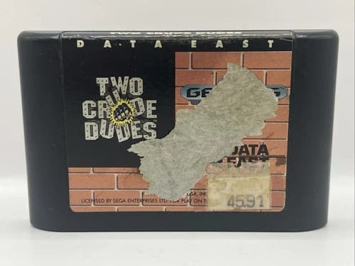 Two Crude Dudes Sega Genesis Video Game Cartridge Only - Tested & Working