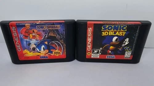 Sonic 3D Blast and Sonic Spinball (Sega Genesis, 1996) Game Cartridge