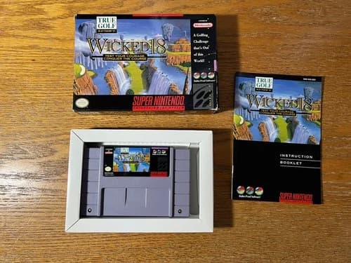 Wicked 18 True Golf SNES Complete In Box W/ Manual Super Nintendo CIB