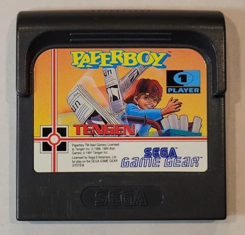 1992 Paperboy Sega Game Gear Video Game Cartridge Only - Tested OEM Cart Works