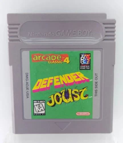 Arcade Classic 4 Defender and Joust Game Boy Nintendo 1995 Tested Cleaned