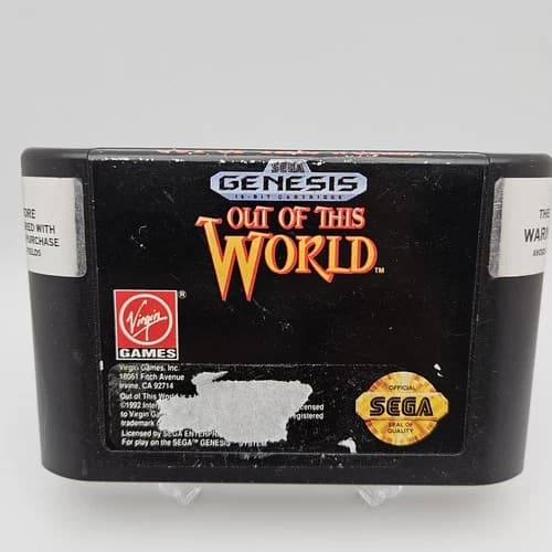 Out of This World Sega Genesis 1994 Tested Authentic Cartridge Only