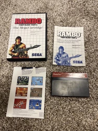 Rambo: First Blood Part II (Sega Master, 1986) 2 CIB Complete In Box