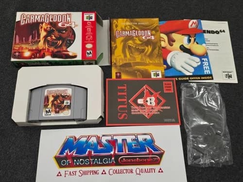 N64 CARMAGEDDON 64 100% CIB Complete Box Game Nintendo 64 Rare Titus