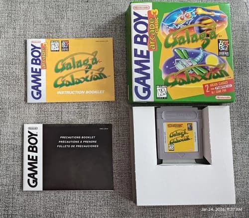 Arcade Classic 3 Galaga And Galaxian (Nintendo Game Boy, 1995) - GB CIB CIB