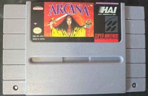 Arcana (SNES, 1992) Super Nintendo RPG Authentic and Tested