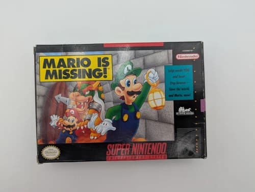 Mario is Missing (Super Nintendo SNES) Complete in Box w/ Map CIB