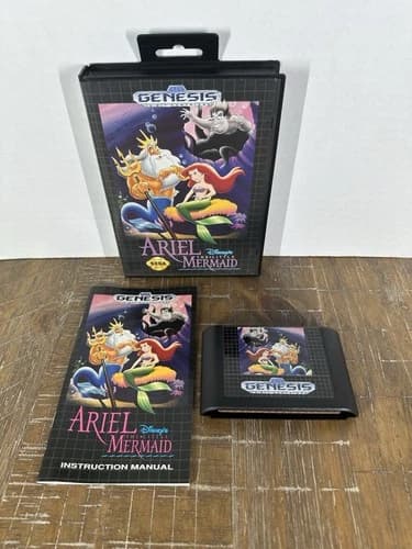 Disney Ariel the Little Mermaid (Sega Genesis, 1992) CIB Complete in Box Manual