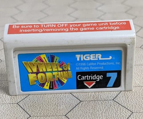 Wheel of Fortune Handheld Game Cartridge #7 - Tiger Electronics 1996 - Cart Only