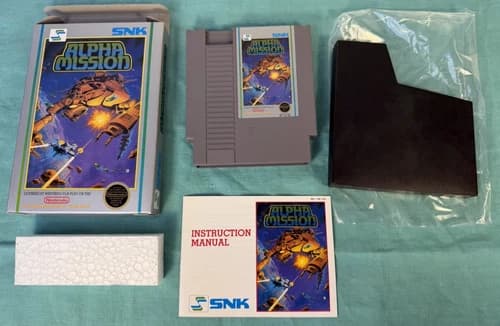 SNK Alpha Mission Nintendo NES Complete CIB w/ Box Manual NTSC-U/C 1987