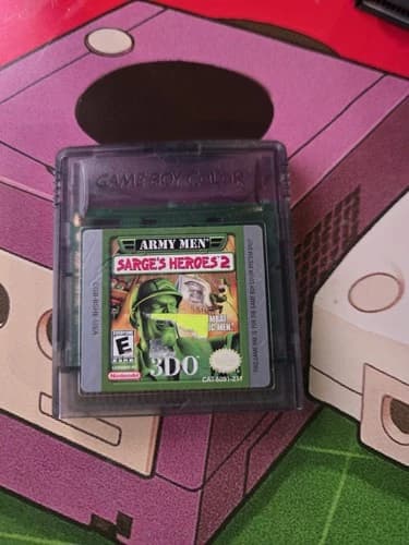 Army Men Sarges Heroes 2 Nintendo Gameboy Color GBC Cleaned Tested Game Boy