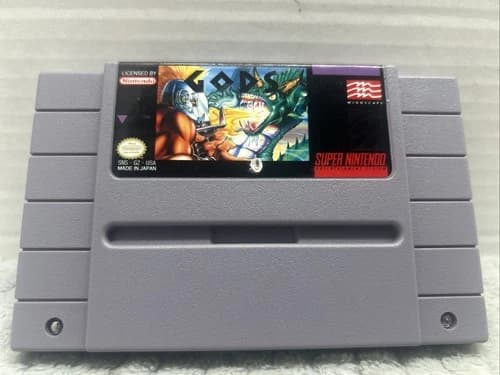 GODS (Super Nintendo 1992 SNES) Tested Authentic