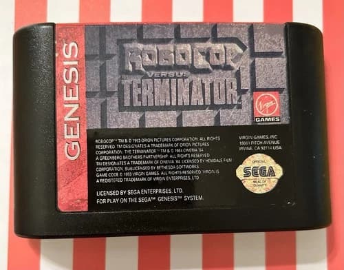 SEGA Genesis RoboCop Versus The Terminator Cartridge Game 1993 Cartridge Only