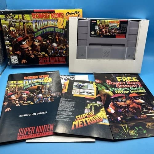 Donkey Kong Country 2: Diddy's Kong Quest (Super Nintendo, 1995) SNES CIB
