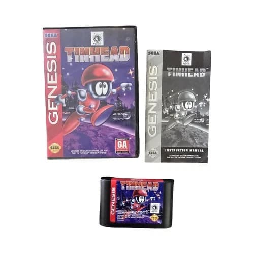 Tinhead Sega Genesis, 1993 Complete CIB w/ Manual