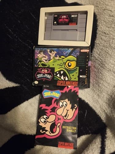 Joe & Mac SNES Game With Manual Complete In Box