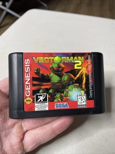Sega Genesis Vectorman 2 Authentic Game Cartridge, 1996 Tested Working