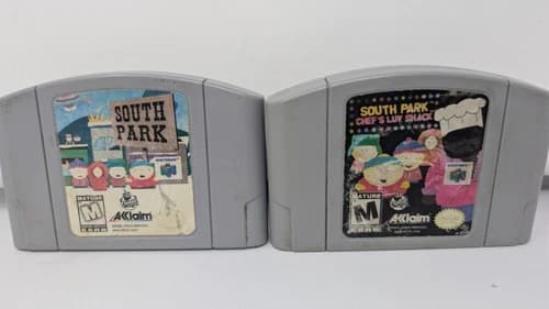 South Park (Nintendo 64 N64, 1998) and Chef's Luv Shack N64