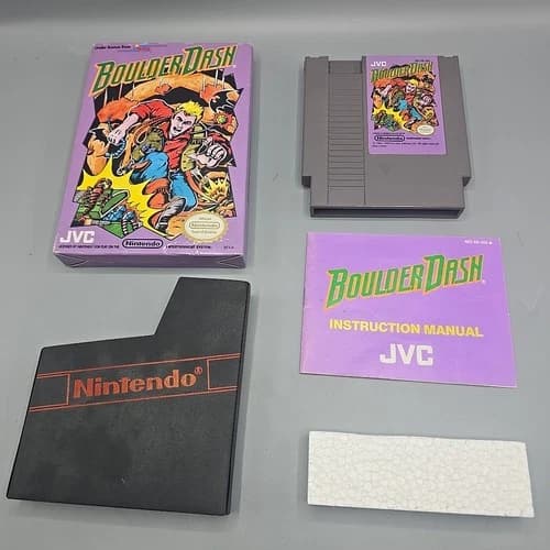 Boulder Dash (Nintendo Entertainment System, 1990) Complete With Manual CIB