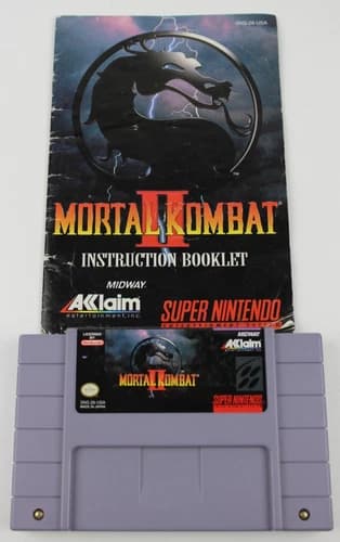 Mortal Kombat 2 II (Super Nintendo SNES) Video Game Cartridge Tested & Working