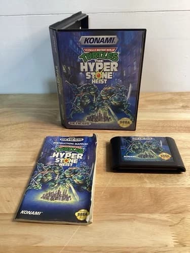 Teenage Mutant Ninja Turtles Hyperstone Heist Sega Genesis CIB Complete TESTED