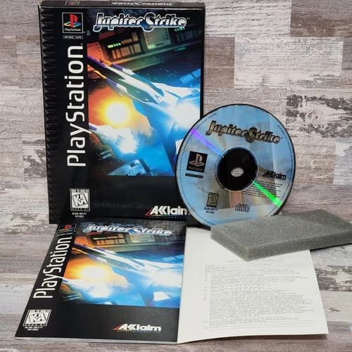Jupiter Strike Longbox (Sony PlayStation 1) Complete w/ Manual Foam Registration