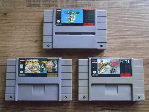 3 SNES games Super Mario World, All-Stars, SBB (nintendo) DIRTY, TESTED, READ!