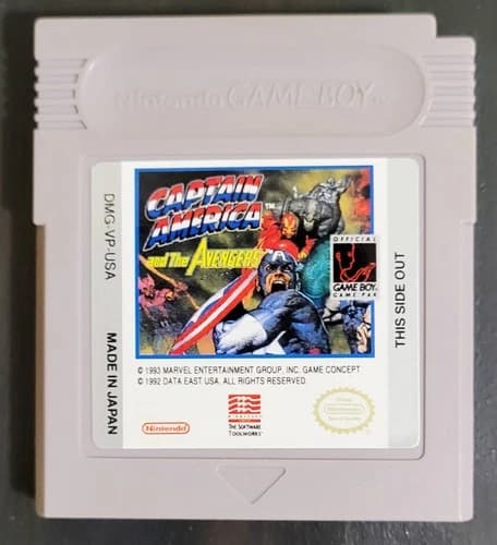 1991 Captain America And The Avengers Nintendo Game Boy Cartridge