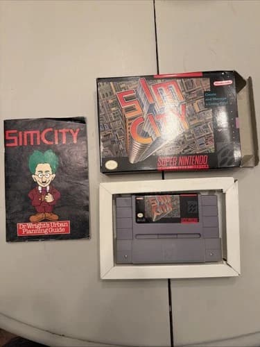 SIM City Super Nintendo SNES W/ Box And Manual Tested