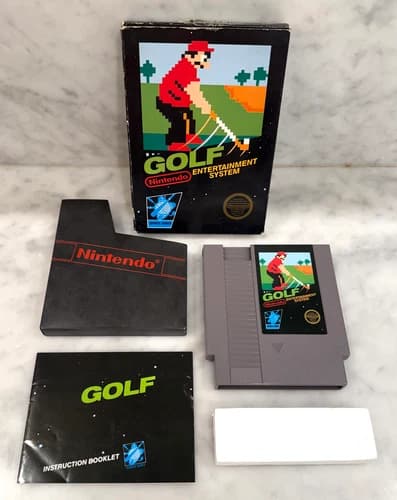 Golf - Black Box Nintendo NES Video Game - CIB Complete in Box Manual Insert