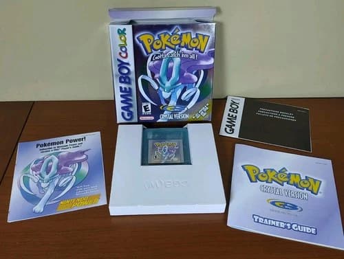 Pokemon Crystal Version 💎 Authentic CIB Game Boy Color Misprint Box Manual Cart