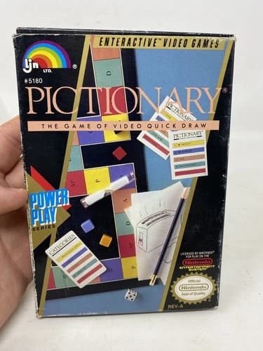 Pictionary (Nintendo System, 1990) NES Authentic CIB Complete w/ Manual Exc Cond