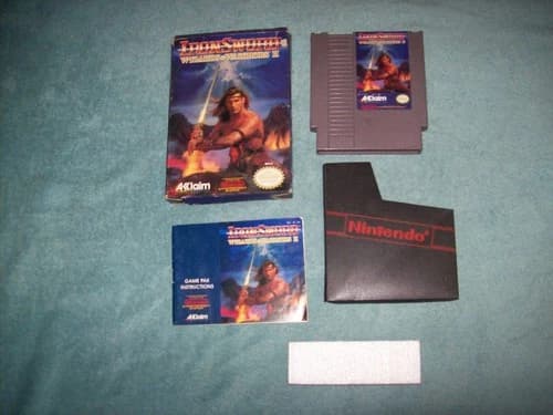 Nintendo NES Iron Sword Wizards And Warriors II Video Game COMPLETE Box