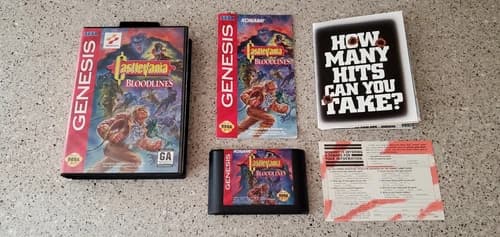 Castlevania: Bloodlines Sega Genesis Complete CIB Box Manual Registration Card !