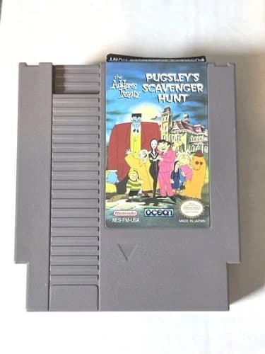 Addams Family Pugsley’s Scavenger Hunt (Nintendo NES) Authentic Label Peel