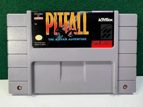 Pitfall the Mayan Adventure (Super Nintendo SNES, 1994) Authentic. Working.