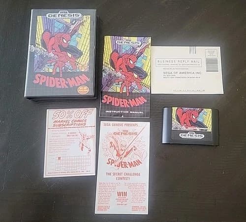 Spider-Man (Sega Genesis, 1991) CIB+ with Manual, Reg Card, Contest/sub Offers