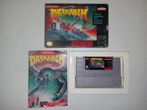 Drakkhen Super Nintendo SNES CIB Complete Game Box Manual Fast Free Shipping