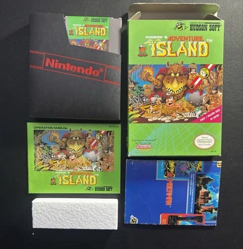 Nintendo NES Adventure Island Hudson Soft Complete with Manual Box Inserts 1987