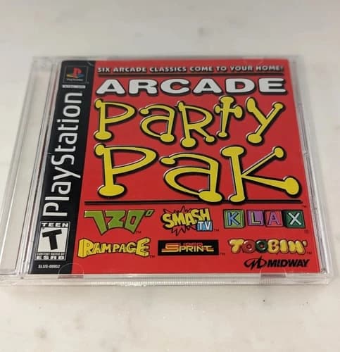 Arcade Party Pak Sony PlayStation ps1 Video Game tested works black label