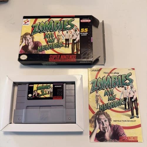 Zombies Ate My Neighbors - Super Nintendo - CIB - Tested and Authentic - NICE