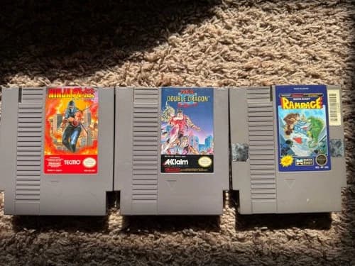 Ninja Gaiden, Double Dragon II: The Revenge, and Rampage Authentic NES Nintendo