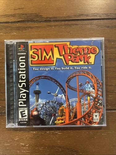 SIM Theme Park (PS1 Sony PlayStation 1, 2000) Resurfaced - Works Great