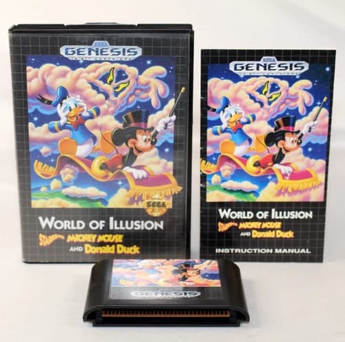 World of Illusion Starring Mickey Mouse Sega Genesis Complete CIB! VERY NICE!