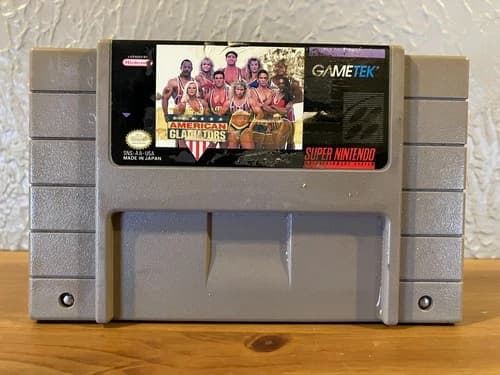 Super Nintendo AMERICAN GLADIATORS Video Game Cartridge SNES 1991 GameTek
