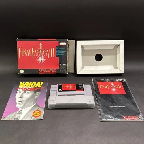 Final Fantasy II 2 Super Nintendo SNES Box And Manual Authentic