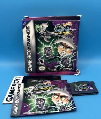 GBA Danny Phantom The Ultimate Enemy Game Boy Advance CIB Tested Crushed Box See